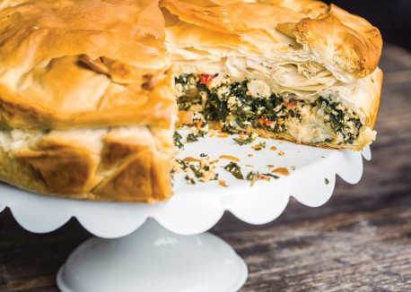Spinach and sun-dried tomato pie