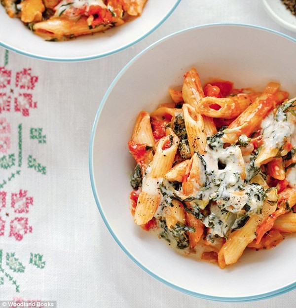Spinach and three cheese bake