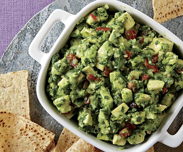 Spinach and tomatillo guacamole