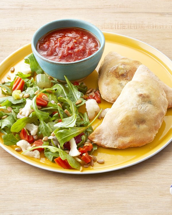 Spinach-artichoke calzones
