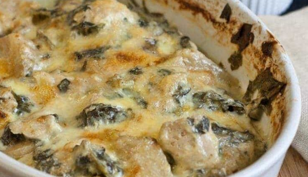 Spinach-artichoke chicken