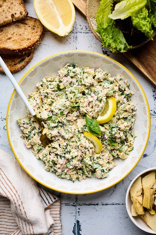 Spinach artichoke chicken salad
