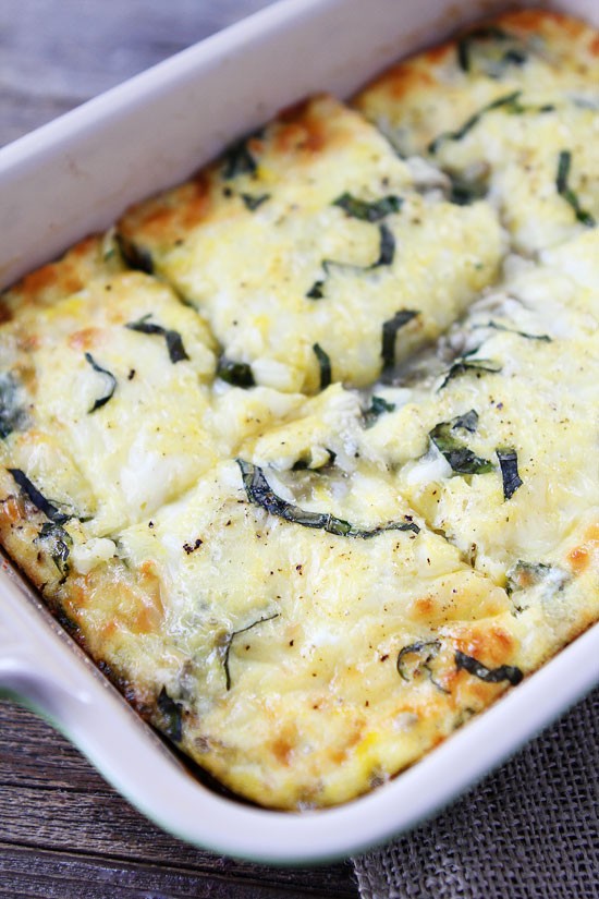 Spinach artichoke egg casserole