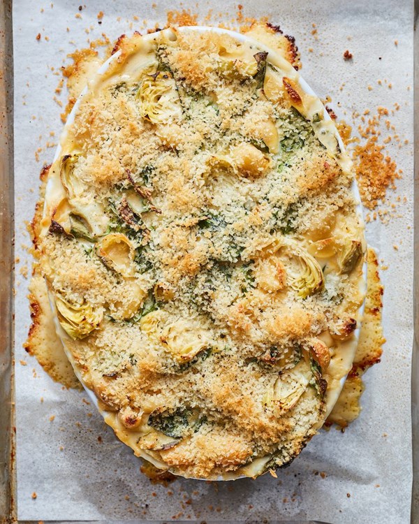 Spinach artichoke mac and cheese