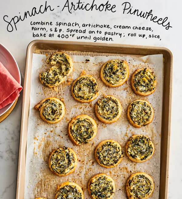 Spinach-artichoke pinwheels