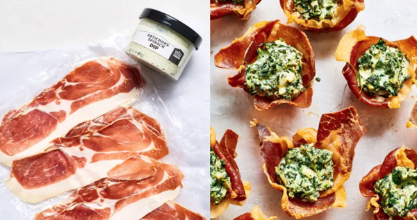 Spinach-artichoke prosciutto cups 