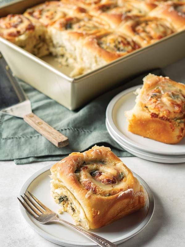 Spinach-artichoke rolls