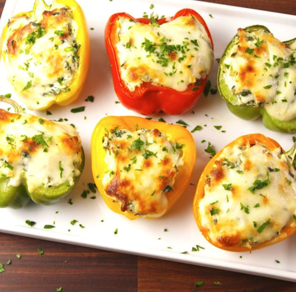 Spinach artichoke stuffed peppers