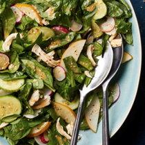 Spinach, Asian pear & chicken salad