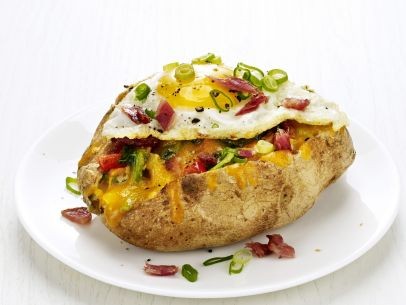 Spinach-bacon stuffed potatoes