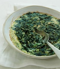 Spinach baked with ricotta & nutmeg