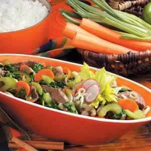 Spinach beef stir-fry