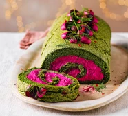 Spinach, beetroot & goat's cheese roulade