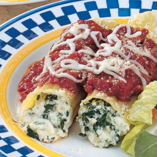 Spinach cheese manicotti 