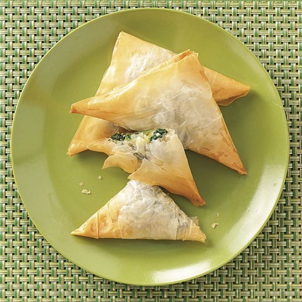 Spinach cheese triangles