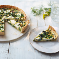 Spinach, courgette and ricotta tart