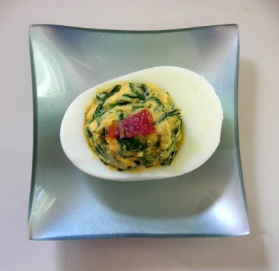 Spinach deviled eggs