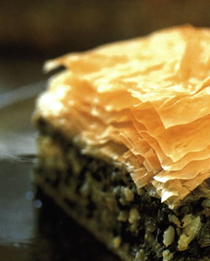 Spinach, dill, and feta baked in phyllo dough (Spanakopita)