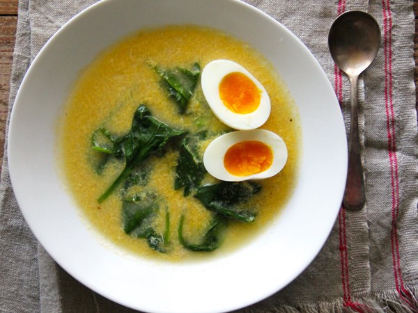 Spinach egg drop soup