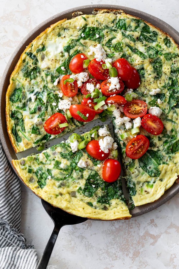 Spinach feta frittata