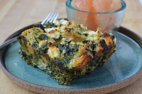 Spinach-feta strata
