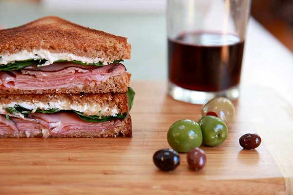 Spinach goat cheese sandwich