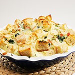 Spinach, ham and cheese strata