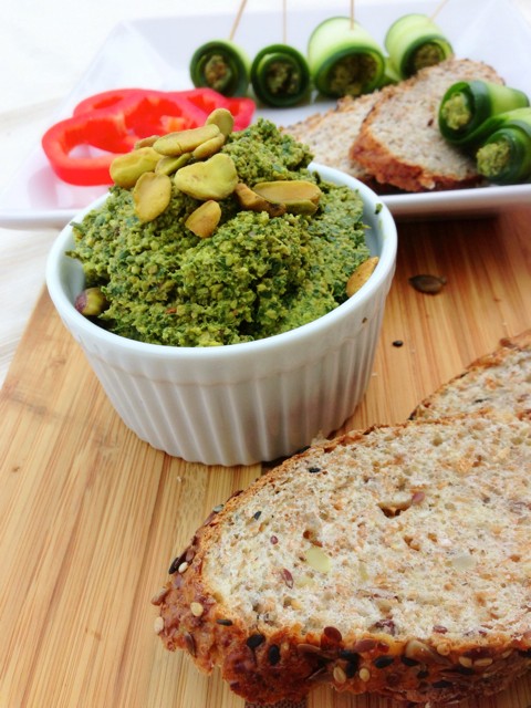 Spinach herb pistachio pesto