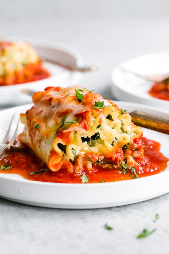Spinach lasagna rolls