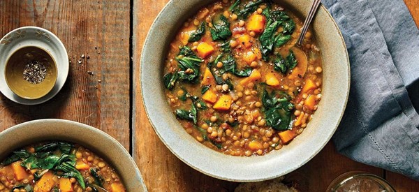 Spinach lentil soup