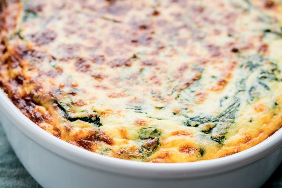Spinach, marjoram and ricotta sformata