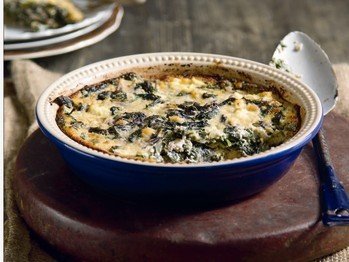 Spinach, mustard greens & baked ricotta cheese