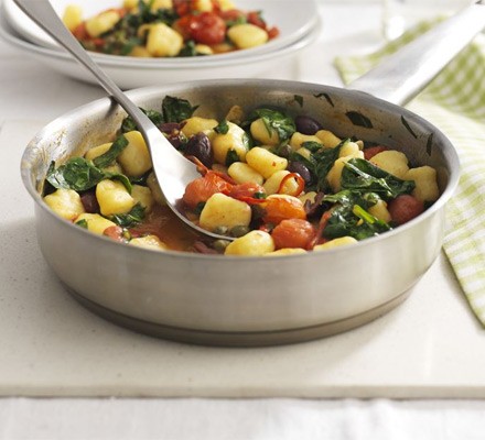Spinach, olive and caper gnocchi