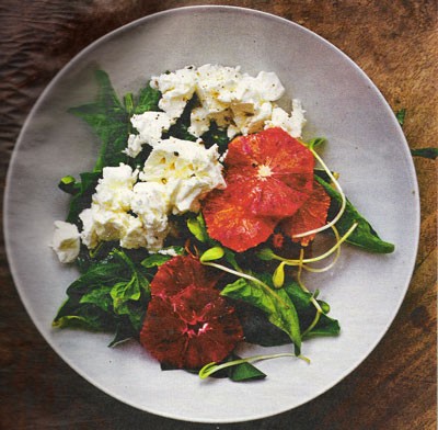 Spinach, orange and feta