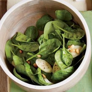 Spinach, palm, and pine nut salad