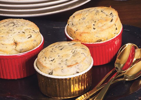 Spinach-Parmesan soufflés