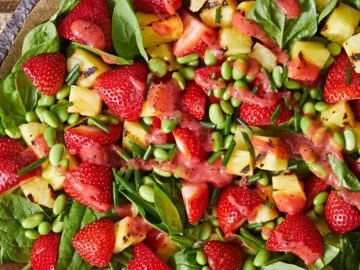 Spinach, pineapple, and strawberry salad 