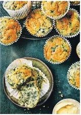 Spinach, poppy seed & cheddar muffins