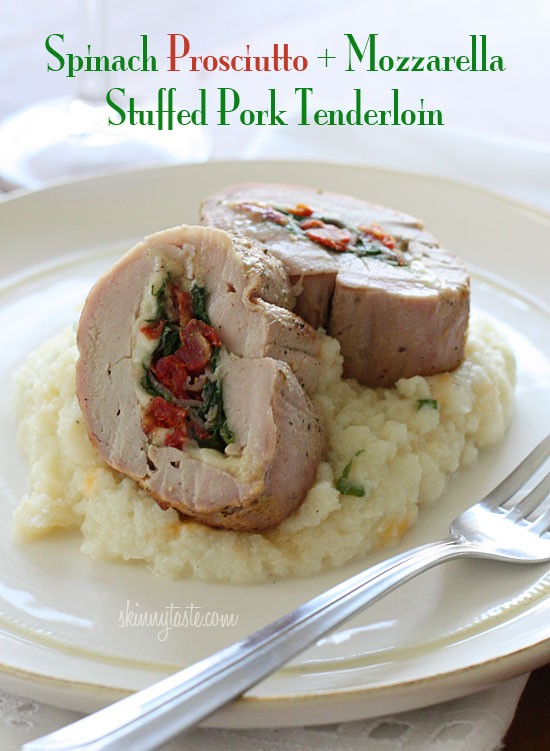 Spinach prosciutto and mozzarella stuffed pork tenderloin recipe Eat