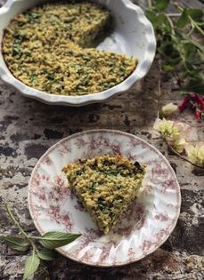 Spinach-rice pie