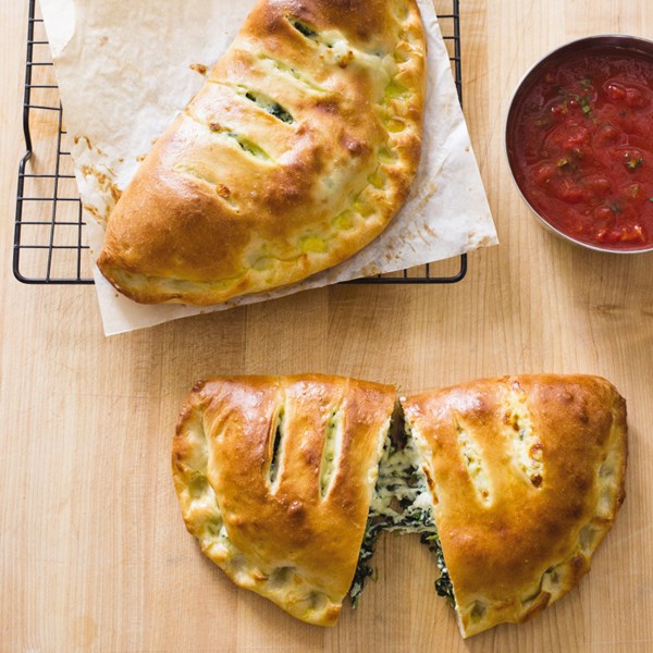Spinach-ricotta calzones