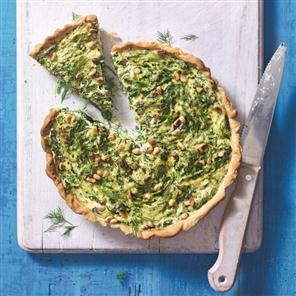 Spinach, ricotta, pine nuts and dill tart