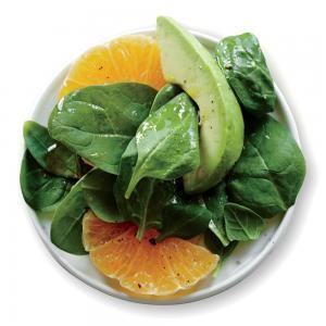 Spinach salad with avocado and orange