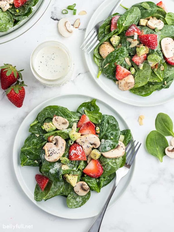 Spinach salad with poppyseed dressing