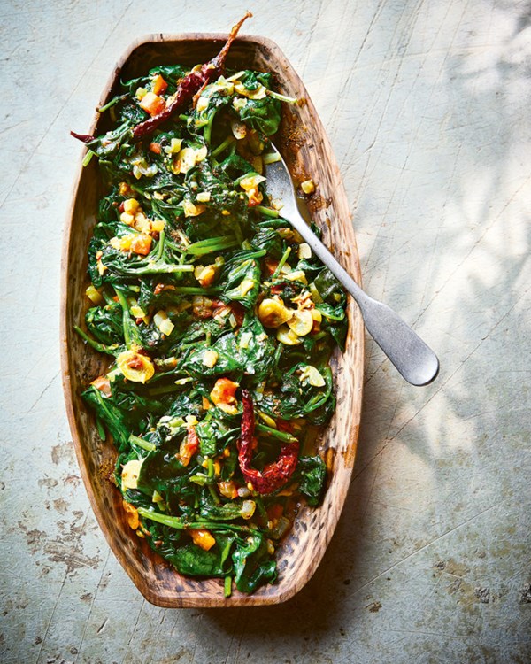 Spinach stir-fry (Palungo ko saag)