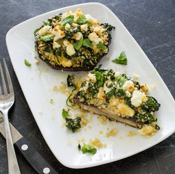Spinach-stuffed portobello caps