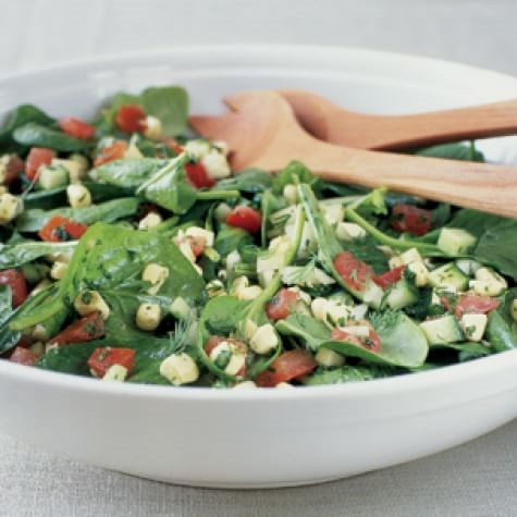 Spinach, tomato & corn salad