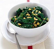 Spinach with pine nuts and garlic
