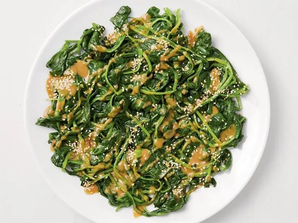 Spinach with tahini