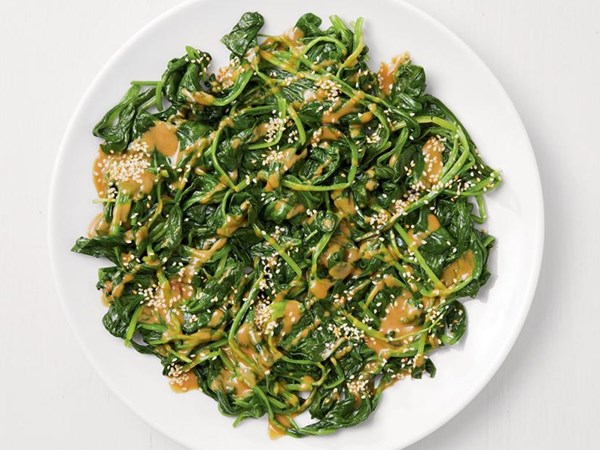 Spinach with tahini sauce